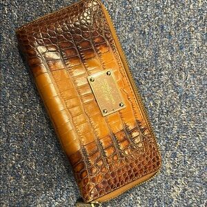 Michael Kors Brown Crocodile Embossed Wallet